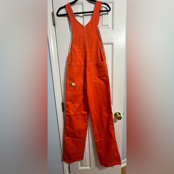 Vintage Liberty Orange Overalls: 60s 70s USA Made . 28W 34 L / XS-SM - Picture 2 of 8